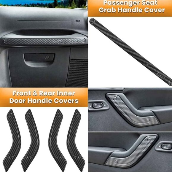 2011-2018 Jeep wrangler Jk18 PCS Full Set Interior Decoration Trim Kit carbon - Picture 6 of 7